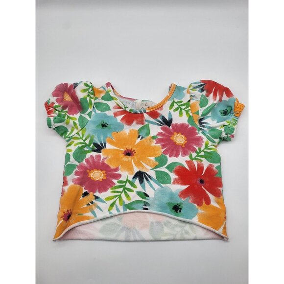 PEEK Baby Girl 2 PC Outfit Cropped Top and Pants Colorful Floral Print 12-18M - Picture 2 of 8